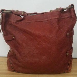 Isabella Fiore Genuine Leather Large Studded Tote